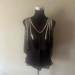 Foley & Corinna nwot Chiffon Top with sequin Straps